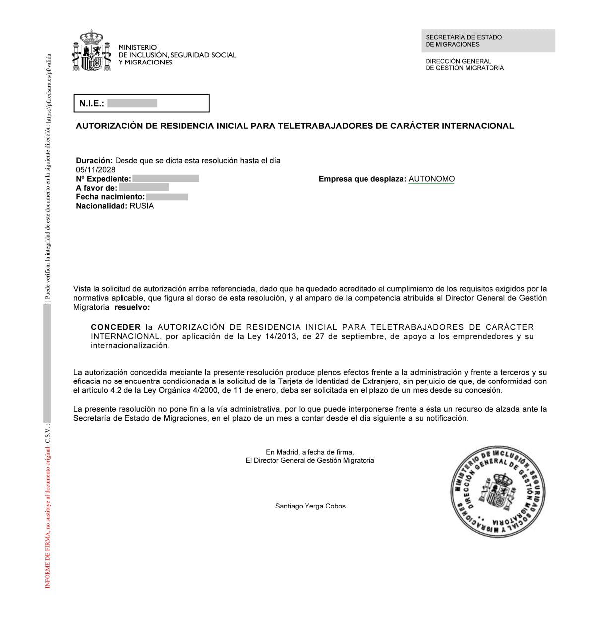 Одобрение цифровому кочевнику без autónomo