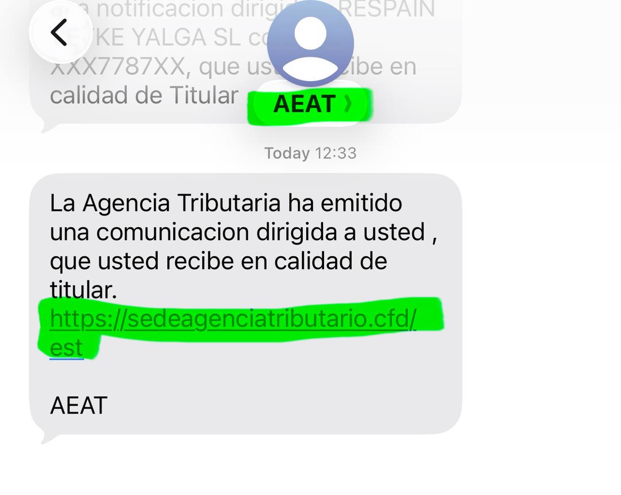 Скам под видом налоговой AEAT